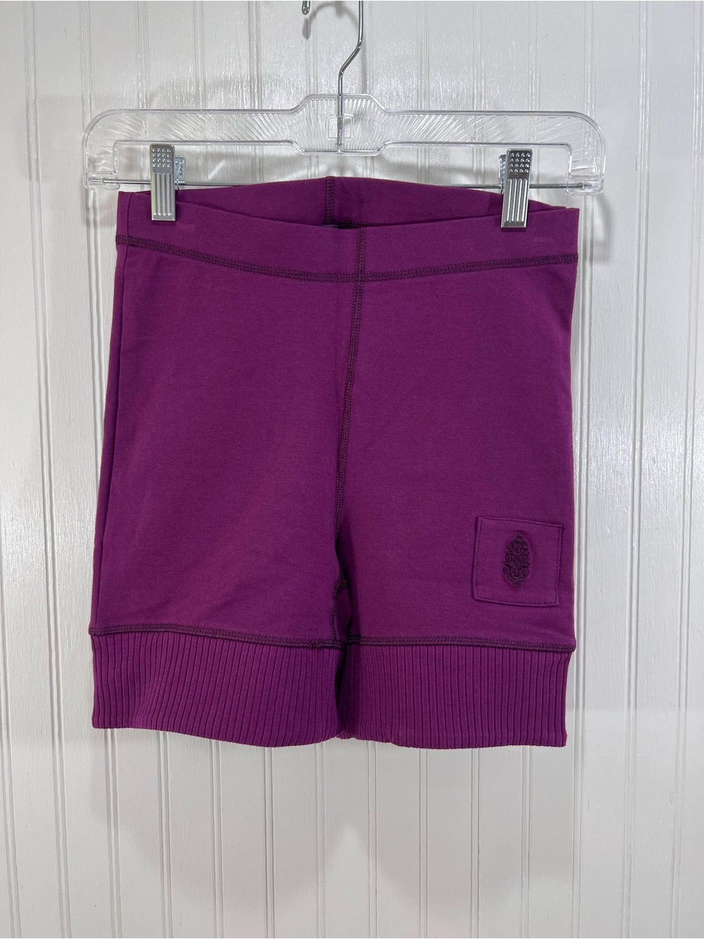 Free People Movement High Rise Purple Yoga Biking Shorts XS Ribbed Hem